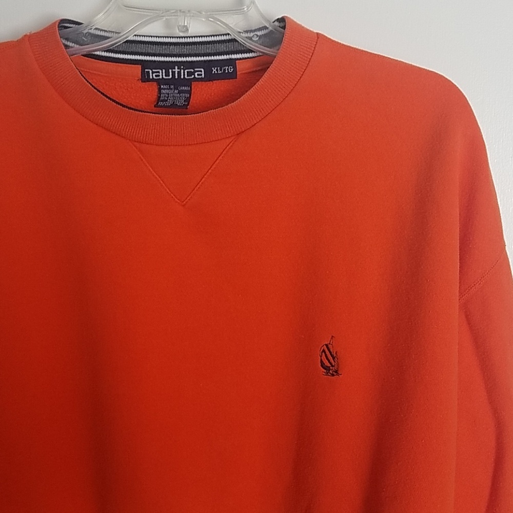 Nautica Orange Heavy Sweatshirt Vintage